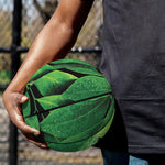 Fresh Green Leaf Print Basketball