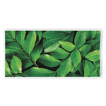 Fresh Green Leaf Print Beach Towel