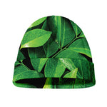 Fresh Green Leaf Print Beanie