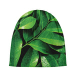Fresh Green Leaf Print Beanie