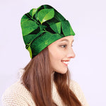 Fresh Green Leaf Print Beanie
