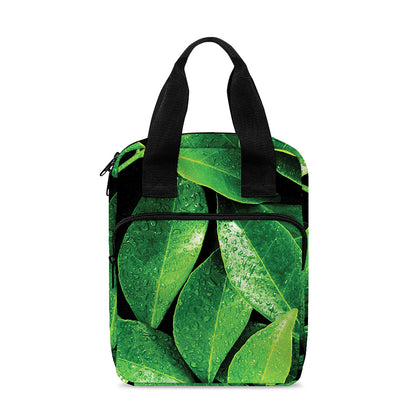 Fresh Green Leaf Print Bible Tote Bag