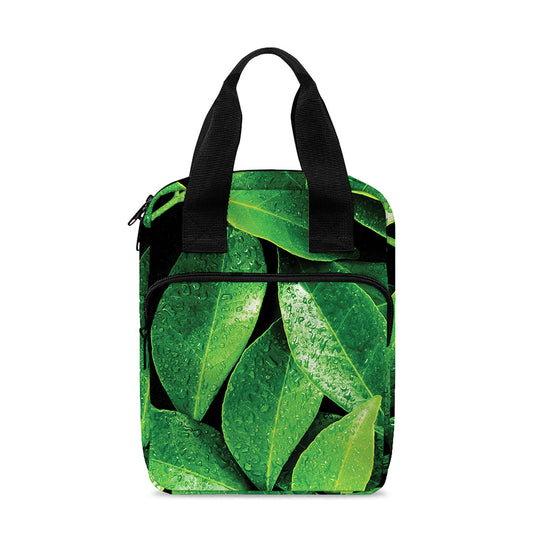 Fresh Green Leaf Print Bible Tote Bag