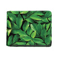 Fresh Green Leaf Print Bifold Wallet