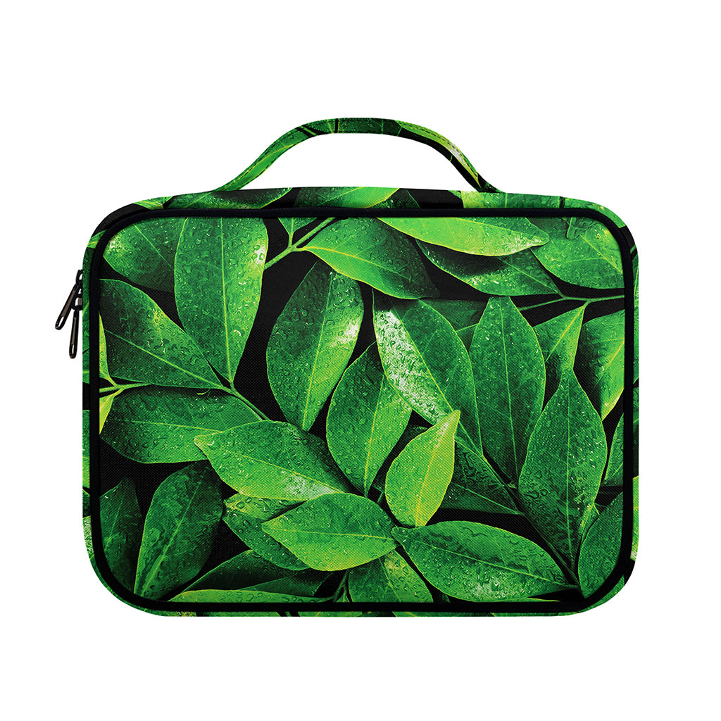 Fresh Green Leaf Print Briefcase Bible Bag