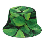 Fresh Green Leaf Print Bucket Hat