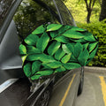 Fresh Green Leaf Print Car Side Mirror Covers