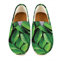 Fresh Green Leaf Print Casual Shoes