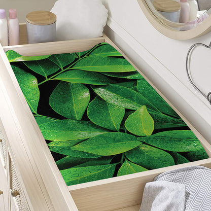 Fresh Green Leaf Print Changing Pad Cover