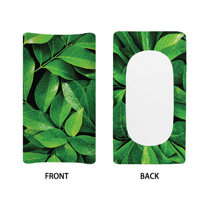 Fresh Green Leaf Print Changing Pad Cover