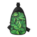 Fresh Green Leaf Print Sling Bag