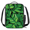 Fresh Green Leaf Print Crossbody Lunch Bag
