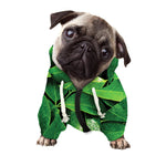 Fresh Green Leaf Print Dog Zip Up Hoodie
