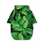 Fresh Green Leaf Print Dog Zip Up Hoodie