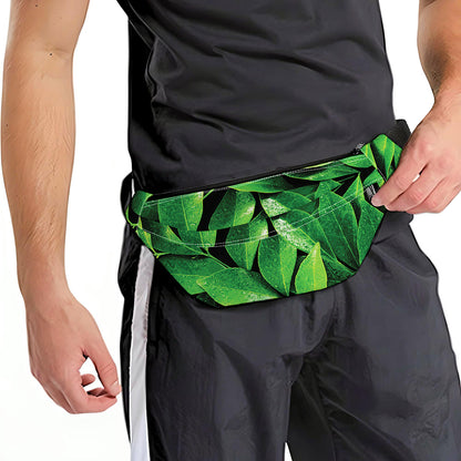 Fresh Green Leaf Print Fanny Pack
