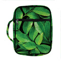 Fresh Green Leaf Print Front Pocket Bible Bag
