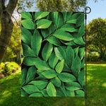 Fresh Green Leaf Print Garden Flag