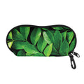 Fresh Green Leaf Print Glasses Case
