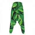 Fresh Green Leaf Print Hammer Pants