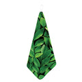 Fresh Green Leaf Print Hand Towel