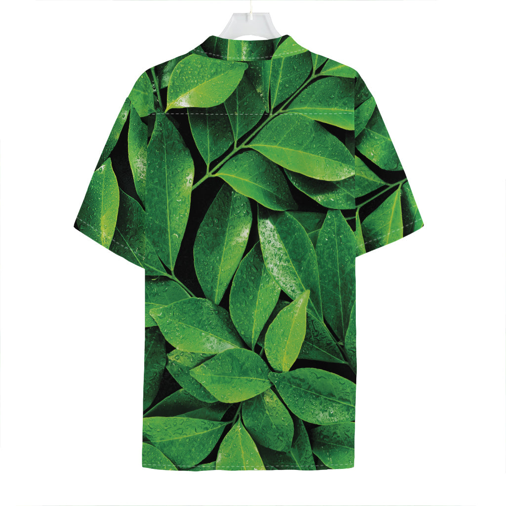 Fresh Green Leaf Print Hawaiian Shirt