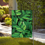 Fresh Green Leaf Print House Flag