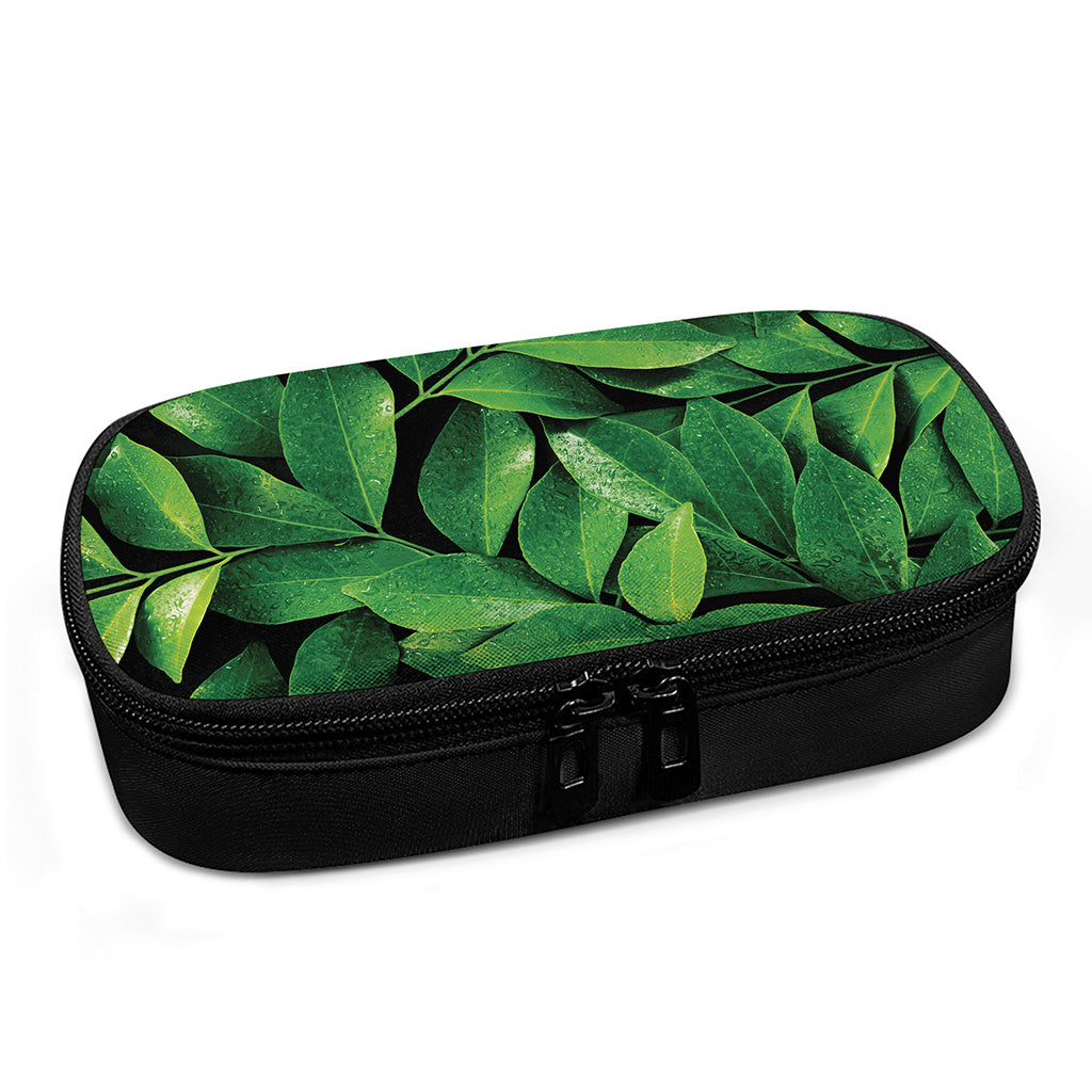 Fresh Green Leaf Print Insulin Cooler Travel Case