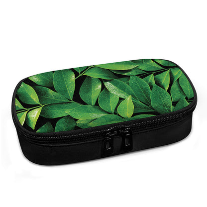 Fresh Green Leaf Print Insulin Cooler Travel Case