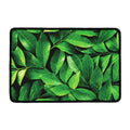 Fresh Green Leaf Print Kitchen Mat
