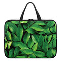Fresh Green Leaf Print Laptop Sleeve With Handle