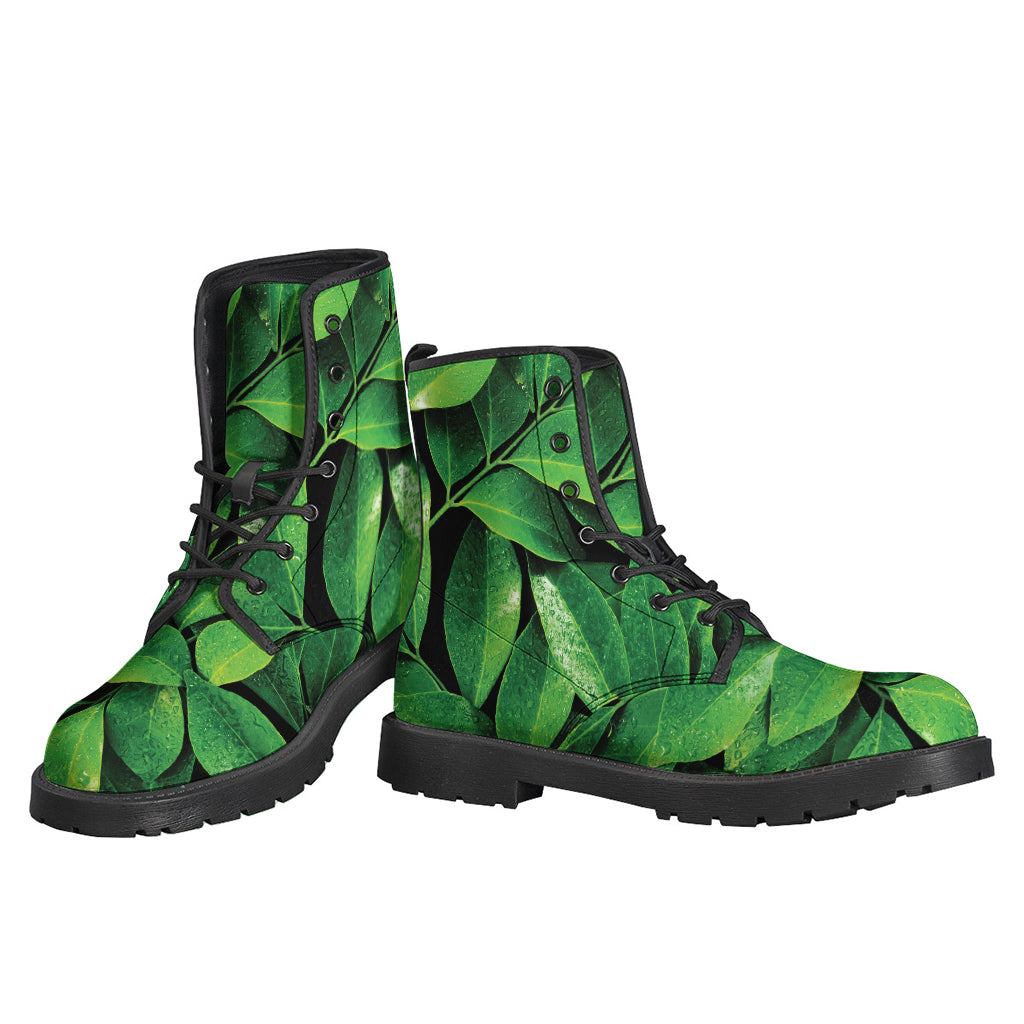 Fresh Green Leaf Print Backpack