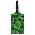 Fresh Green Leaf Print Luggage Tag