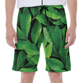 Fresh Green Leaf Print Men's Beach Shorts