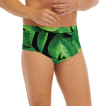 Fresh Green Leaf Print Men's Briefs