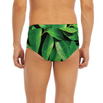 Fresh Green Leaf Print Men's Briefs