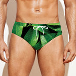 Fresh Green Leaf Print Men's Swim Briefs