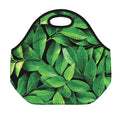 Fresh Green Leaf Print Neoprene Lunch Bag
