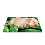 Fresh Green Leaf Print Pet Cooling Mat Cover