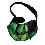 Fresh Green Leaf Print Pet Sling Carrier