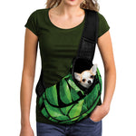 Fresh Green Leaf Print Pet Sling Carrier