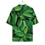 Fresh Green Leaf Print Rayon Hawaiian Shirt