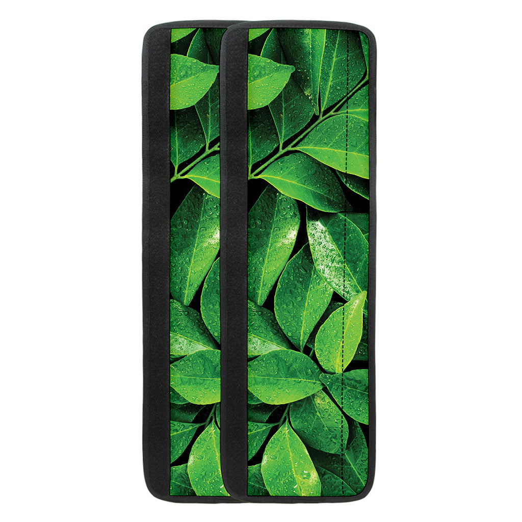 Fresh Green Leaf Print Refrigerator Handle Covers