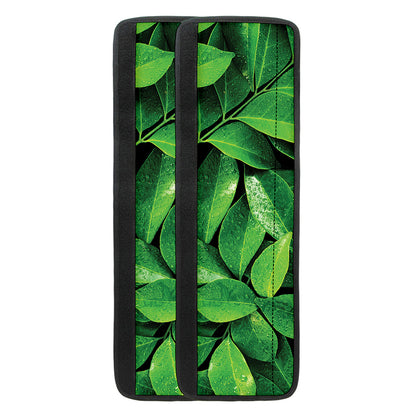 Fresh Green Leaf Print Refrigerator Handle Covers
