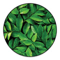 Fresh Green Leaf Print Round Floor Mat