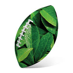 Fresh Green Leaf Print Rugby Ball