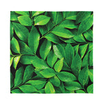 Fresh Green Leaf Print Silk Bandana