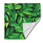 Fresh Green Leaf Print Silk Bandana