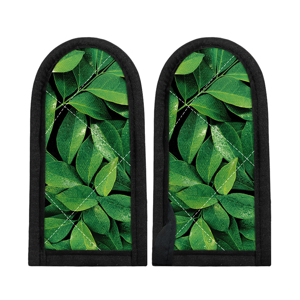 Fresh Green Leaf Print Skillet Handle Cover