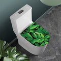 Fresh Green Leaf Print Toilet Lid Cover