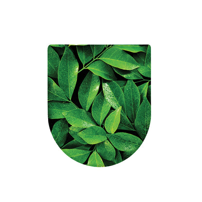 Fresh Green Leaf Print Toilet Lid Cover